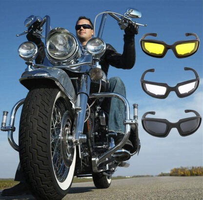 3 Pair Motorcycle Sports Padded Biker Riding Glasses Wind Resistant Sunglasses - Image 2