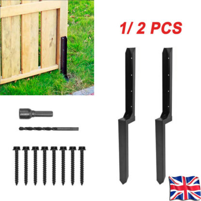 1  2PCS Heavy Duty Steel Fence Post Repair Stake Anchor Ground Spike 43 X 12x45cm - Image 5