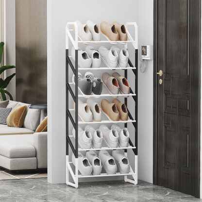 6 TIER SHOE RACK STAND STORAGE SELF ORGANISER LIGHTWEIGHT COMPACT SPACE SAVING - Image 6