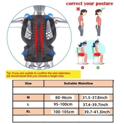 Adjustable Posture Corrector Back Brace Men Women Lumbar Shoulder Support Belt - Image 2