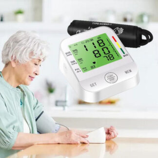 Home Arm Blood Pressure Monitor With Large Arm Cuff, Voice Announcement, Three-color Backlight And Large Display