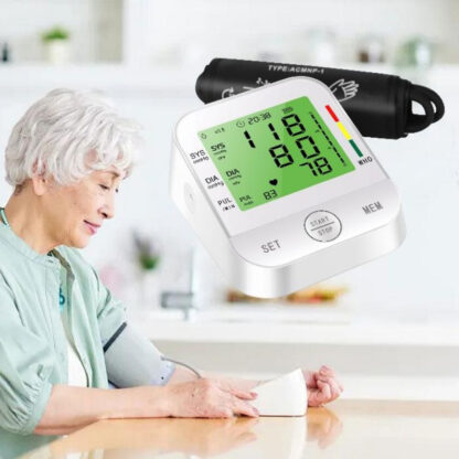 Home Arm Blood Pressure Monitor With Large Arm Cuff, Voice Announcement, Three-color Backlight And Large Display