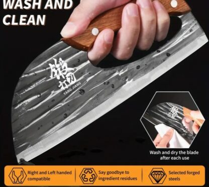 1pc Hand Forged Bone Cutter Kitchen Knife - Sharp Lightweight Dual-Use Slicer For Women - High-Carbon Stainless Steel, Ergonomic Handle, Easy To Clean, And Durable - Image 6