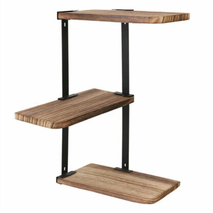 3 Tier Lucca Corner Shelf Modern Floating Wall Shelves Storage Display Shelving - Image 10
