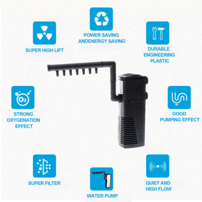 3 In1 Aquarium Fish Tank Filter Water Internal Purifier Filter Oxygen UK - Image 4