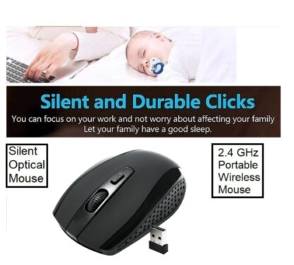 2.4GHz BLACK WIRELESS USB MOUSE SCROLL  CORDLESS OPTICAL FOR  PC LAPTOP UK - Image 9