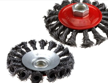 4Pcs Twist Knot Semi Flat Wire Wheel Cup Brush Set Kit For Angle Grinder M14 UK - Image 4