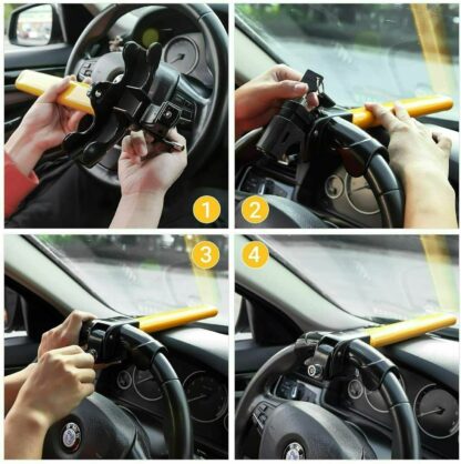 Universal Heavy Duty Anti Theft Steering Wheel Lock Rotary Security Safe Van Car - Image 3