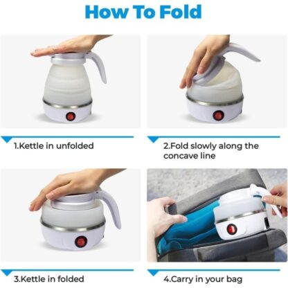 1pcs 600ML Collapsible Travel Electric Water Kettle Folding Camping Caravan Silicone - Image 8