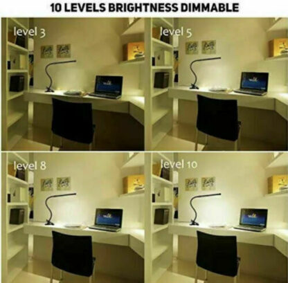 USB Clip On Desk Lamp Flexible Clamp Reading Light LED Bed Table Bedside Night - Image 2