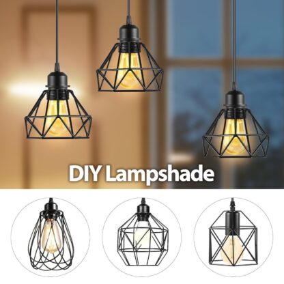 Light Pendant Fitting Ceiling Rose E27 Suspension Set Black Light Base UK - Image 8