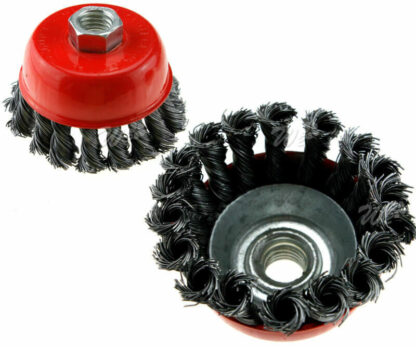 4Pcs Twist Knot Semi Flat Wire Wheel Cup Brush Set Kit For Angle Grinder M14 UK - Image 2