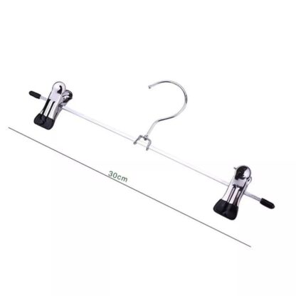 10PCS Strong Metal Clips Hangers Chrome Clothes Coat Trouser Skirt Rack UK - Image 5