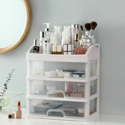 4 Tiers Makeup Storage Clear Box Desktop Cosmetic Stationery Drawers Organizer - Image 5