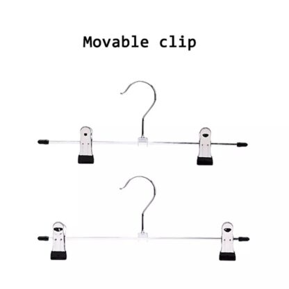 10PCS Strong Metal Clips Hangers Chrome Clothes Coat Trouser Skirt Rack UK - Image 7