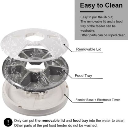 Automatic 6 Day Meal Timed Pet Dog Cat Feeder Food Bowl Auto Holiday Dispenser - Image 4
