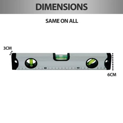 SILVER MAGNETIC 3 PIECE BUILDERS BUILDING SPIRIT LEVEL SET - 300, 600, 1000mm - Image 3