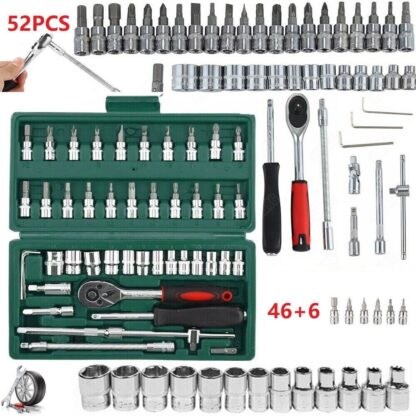 52pc Metric Socket Set Ratchet Torx Wrench Kit 1-4 Drive Repair Tool With Case - Image 5