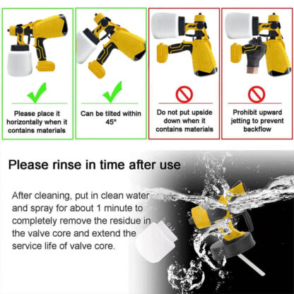 Cordless Paint Sprayer Electric Spray Gun For 18V Li-ion Battery - Image 9