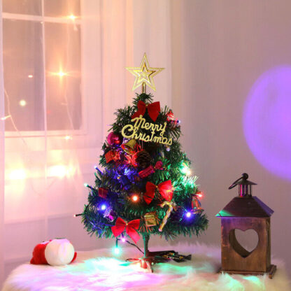 30  Long Tabletop Artificial Small Mini Christmas Tree W LED Lights Ornament - Image 10