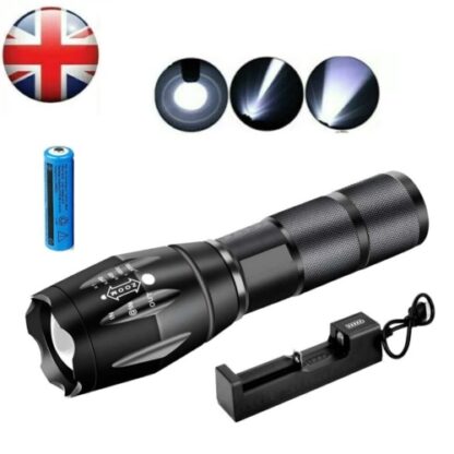 2PCS 1200000LM USB Rechargeable LED Flashlight Super Bright Torch Tactical Lamp - Image 6