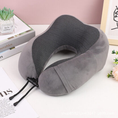 Memory Foam Travel Pillow Neck Support Cushion Without Carry Bag Ear Plugs Mask - Image 2
