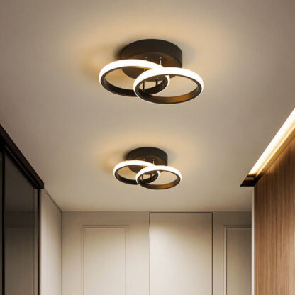 Modern LED Ceiling Light Double Round Pendant Lamp Bedroom Lights Ceiling - Image 5