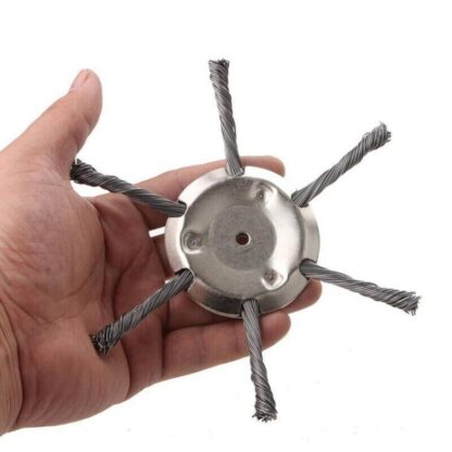6 Grass Strimmer Head Trimmer Brush Steel Wire Wheel Garden Weed Trimmer UK - Image 3