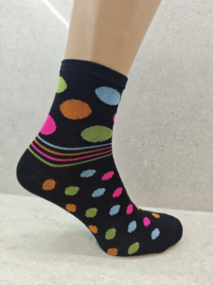 6  12  24 Pairs Womens Socks Mixed Striped  Polka Dot Designs - Image 2