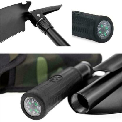 Multifunction Portable Mini Folding Shovel Outdoor Camping Spade Compass UK - Image 2