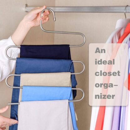 3pcs Clothes Pants Trouser Hanger Multi Layer Storage Closet Space Saver Organizer - Image 7