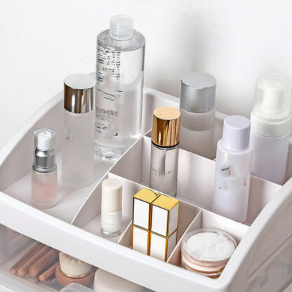 4 Tiers Makeup Storage Clear Box Desktop Cosmetic Stationery Drawers Organizer - Image 3