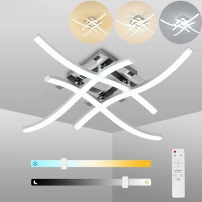 Ceiling Light 4 Wave Lights Modern Kitchen Living Room Bedroom Lamp LED Dimmable - Image 6