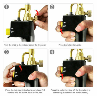 Propane Mapp Gas Blow Torch Welding Soldering Brazing Plumbers Tool 3 Tips GB - Image 4