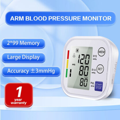 Multifunctional Home Blood Pressure Monitor With Cuff To Record Measurements And Track Heart Rate - Image 7