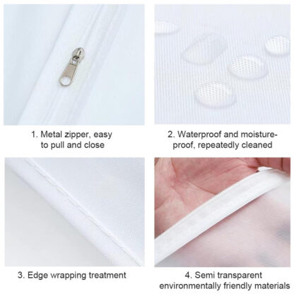 5-10-20 X Clear Polythene Garment Covers Suit Dress Coat Dust Protector Zip Bags - Image 2