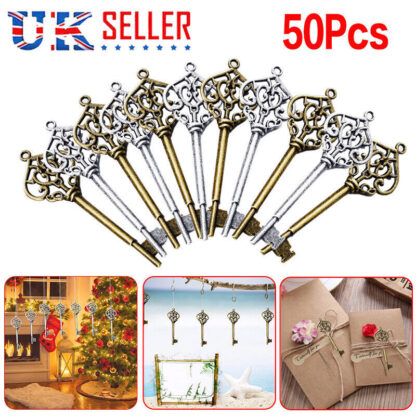 50X Santa Keys Charms Pendants Skeleton Tibetan Silver Large Xmas Charm Pendant - Image 7