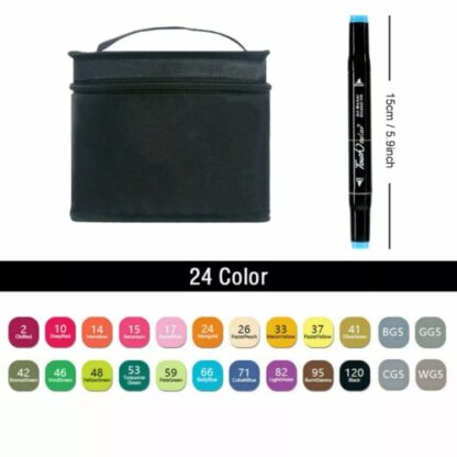 24Color Brush Pens Set Dual Tips Soft Fine Art Markers Drawing Watercolour Gifts - Image 3