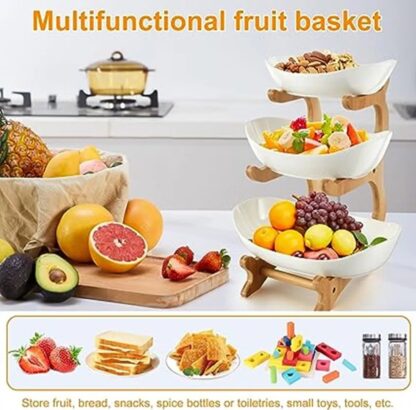 Multifunction Fruit Basket 3Tier Ceramic Bowl Countertop Fruit Bowl Vegetable - Image 5