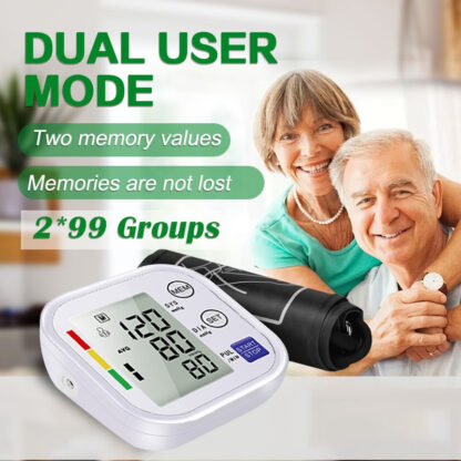 Multifunctional Home Blood Pressure Monitor With Cuff To Record Measurements And Track Heart Rate - Image 4