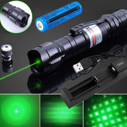 Green Laser Pointer USB Rechargeable Pen LED Flashlight Torch Visible Beam Lazer - Image 6