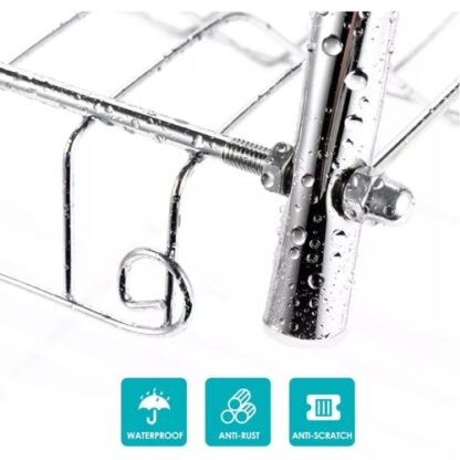 2 Tier Dish Drainer Rack With Drip Tray Kitchen Drying Rack Bowl Plate Holder UK - Image 7