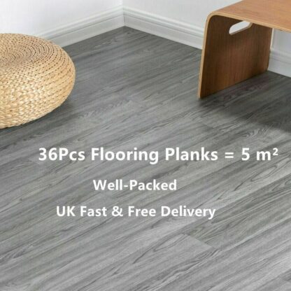 5m Floor Planks Tiles Self Adhesive Wood Effect Vinyl Flooring Kitchen Bathroom - Image 3