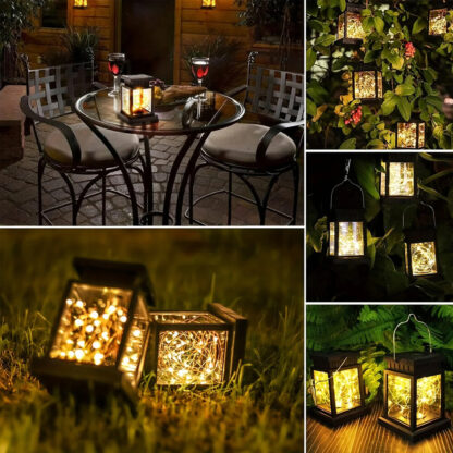 3PCS Solar Powered LED Lantern Light Waterproof Lamp Hanging Outdoor Garden Lawn - Image 6