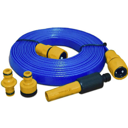 15M Flat Food Grade Water Hose Pipe  Connector For Caravan, Motorhome  Boat UK - Image 7