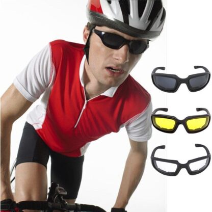 3 Pair Motorcycle Sports Padded Biker Riding Glasses Wind Resistant Sunglasses - Image 4