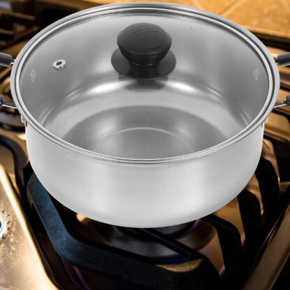 5PCS Stainless Steel Saucepan Induction Cooking Pot Cooker Cookware Kitchen - Image 7