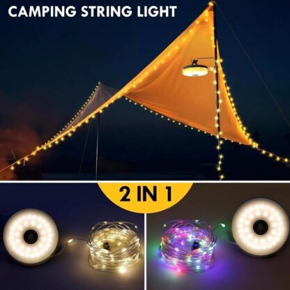 10M Outdoor Camping String Lights Festival Tent Light USB Charging Hanging Lamps - Image 3