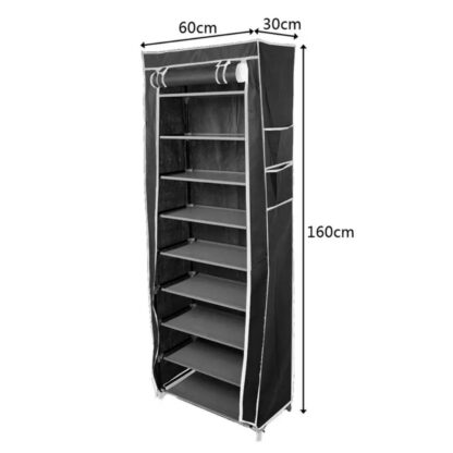9 Tier Cabinet Storage Shoe Rack Stand Holds 27 Pairs Shoe Organizer Dustproof - Image 6
