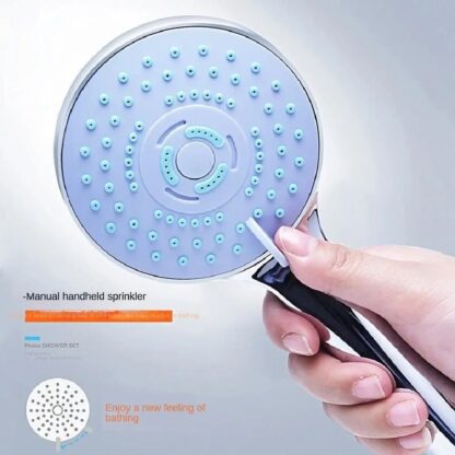 5-Mode Shower Head - High Pressure Handset, Large Chrome, Water Saving Bath Head - Image 4
